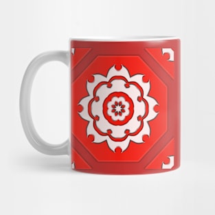 Bright Red Kaleidoscope Pattern (Seamless) 12 Mug